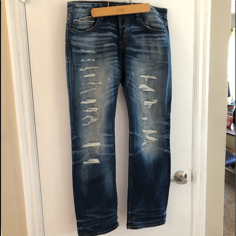 Cult of Individuality Jeans Rebel Straight Button Fly Heritage Denim 34 x 32